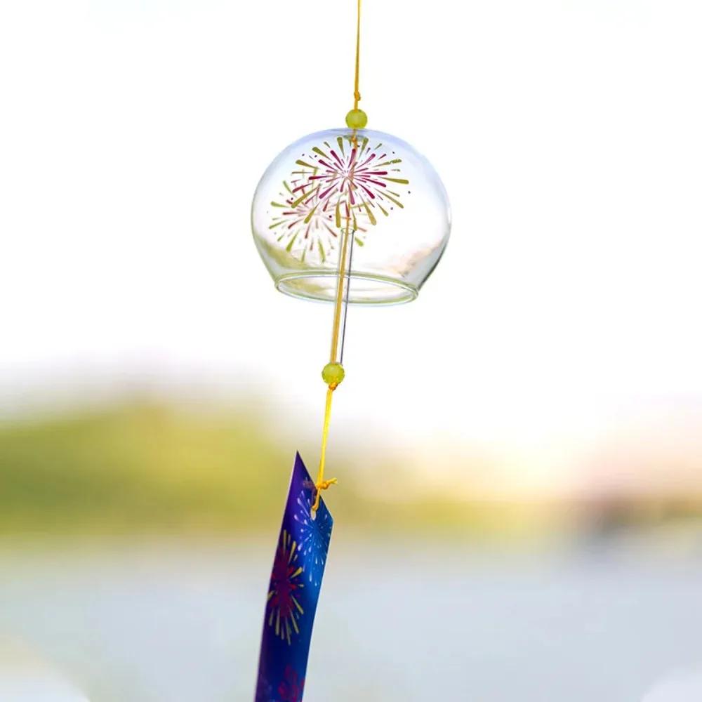 Fashion Japanese Style Fireworks Wind Chimes Creative Pendant Glass Cover Birthday Present Beautiful Home Decorations