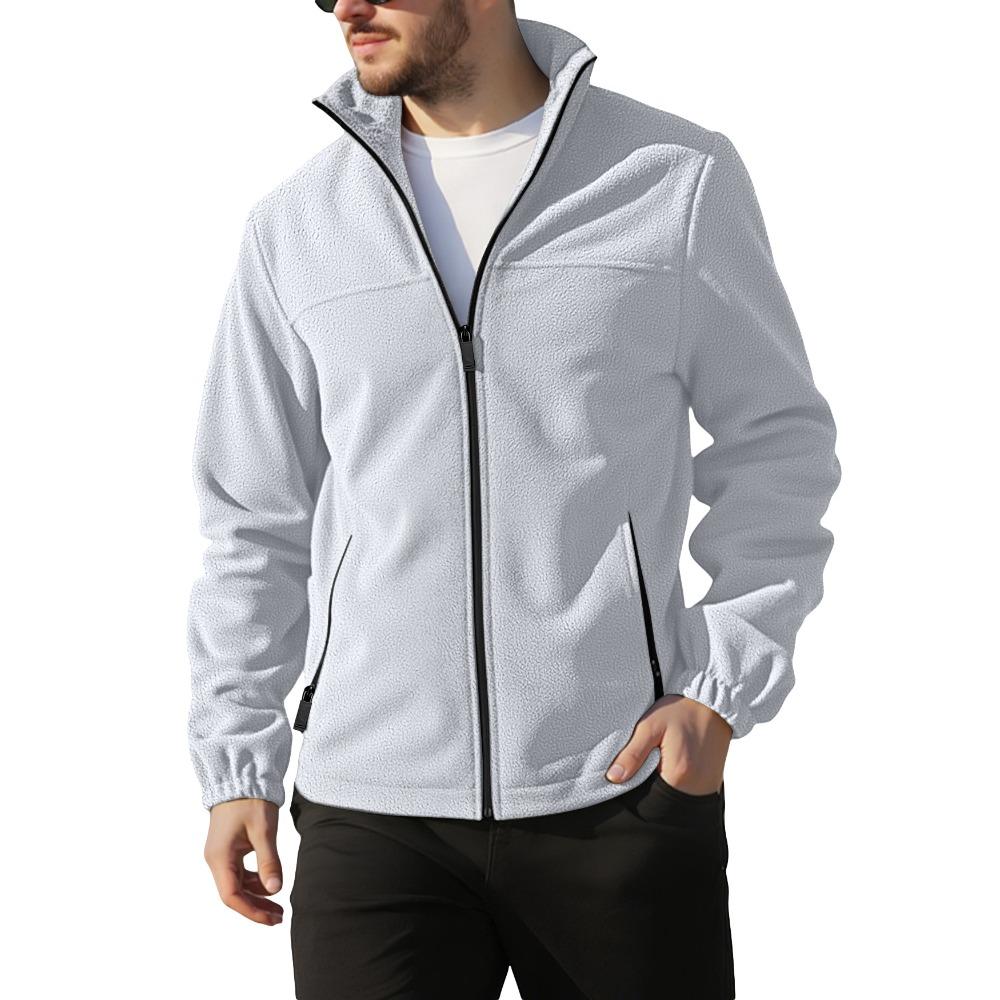 Nouvelle veste polaire pour homme: Veste d'extérieur zippée à col montant pour le printemps, l'automne et l'hiver