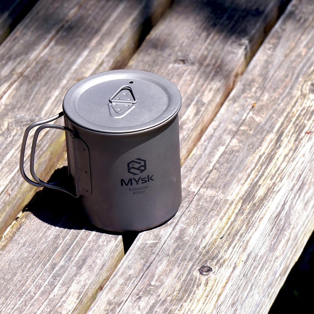 MYsk Single Wall Titanium Mug with Lid 450ml MT-SWM450WL