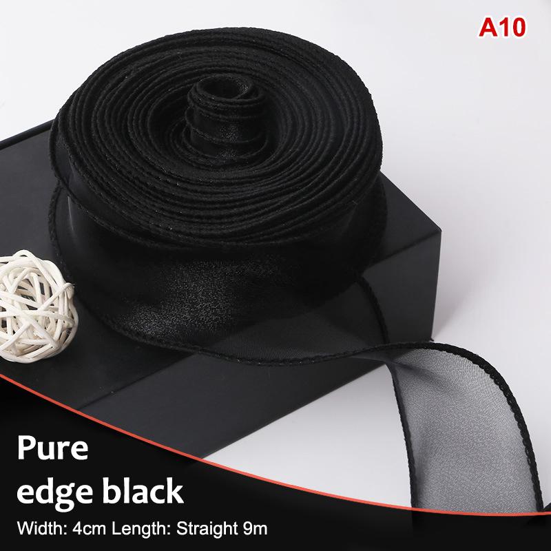 10Yards Organza Solid Color Ribbon 4Cm Wavy Edge Ribbon For For Flower Bouquet Gifts Packaging Party Decorations Diy