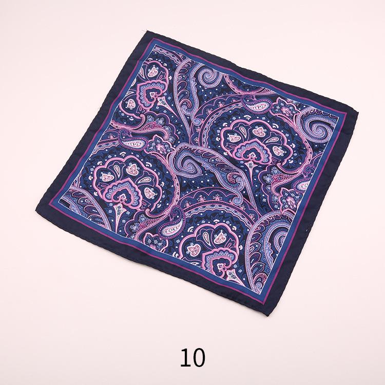Red Silk Printed Pocket Square for Men - 30cm Small Scarf for Suit or Shirt