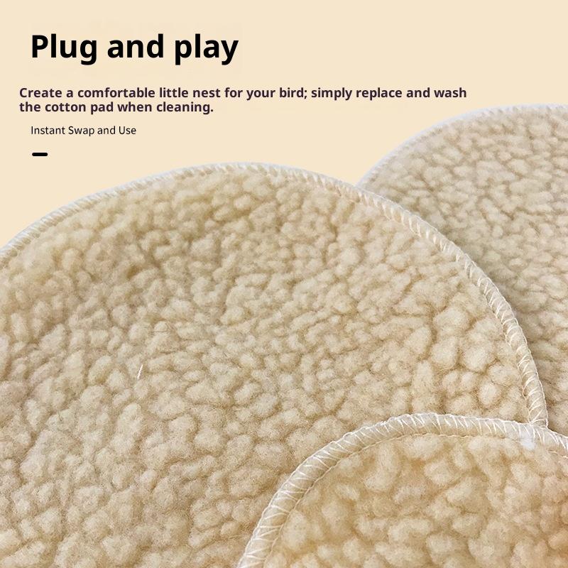 Autumn Winter Lamb Wool Warm Bird Nest Cotton Pad Small Animal Bird Round Sleeping Bed Sleeping Tool Parrot Cage Accessories