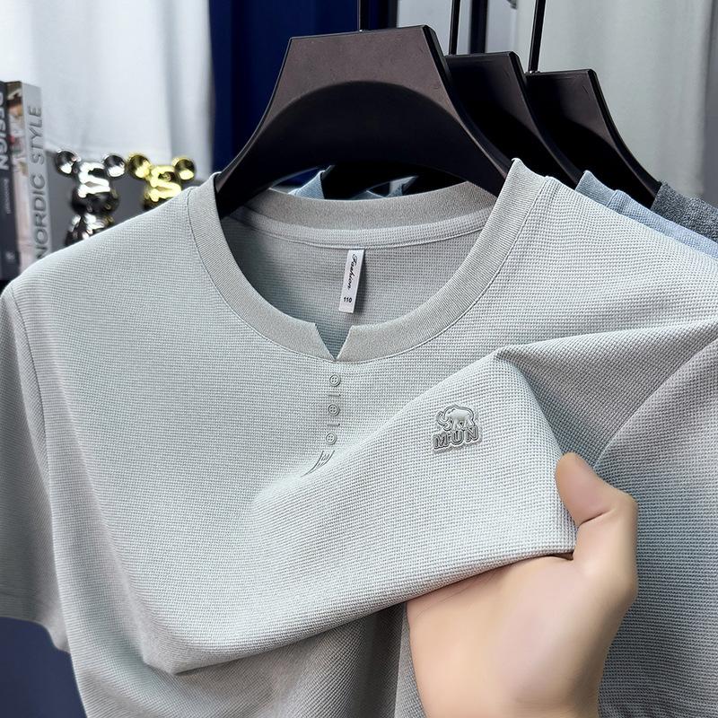 Men s Short Sleevet Summer Middle-Aged & Young Casual Fashion Loose Fit Top M