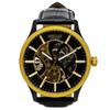 Kloffer Automatic Men's Analogue Watch with Leather Strap, Automatic Movement, Bentley Gold, Black (BT-AM320-GD)