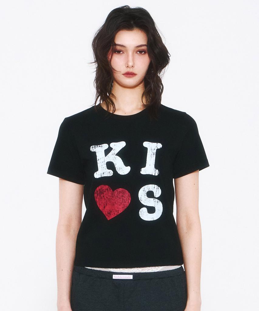 Kimseupeulesikoteunmakes Kiss Mar Logo T-Shirt Black