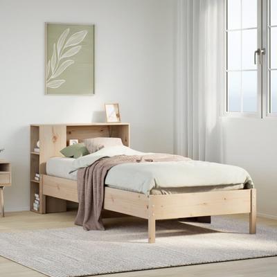 Vidaxl Cama com Estante, Sem Colchão, 75X190 Cm, Madeira de Pinho