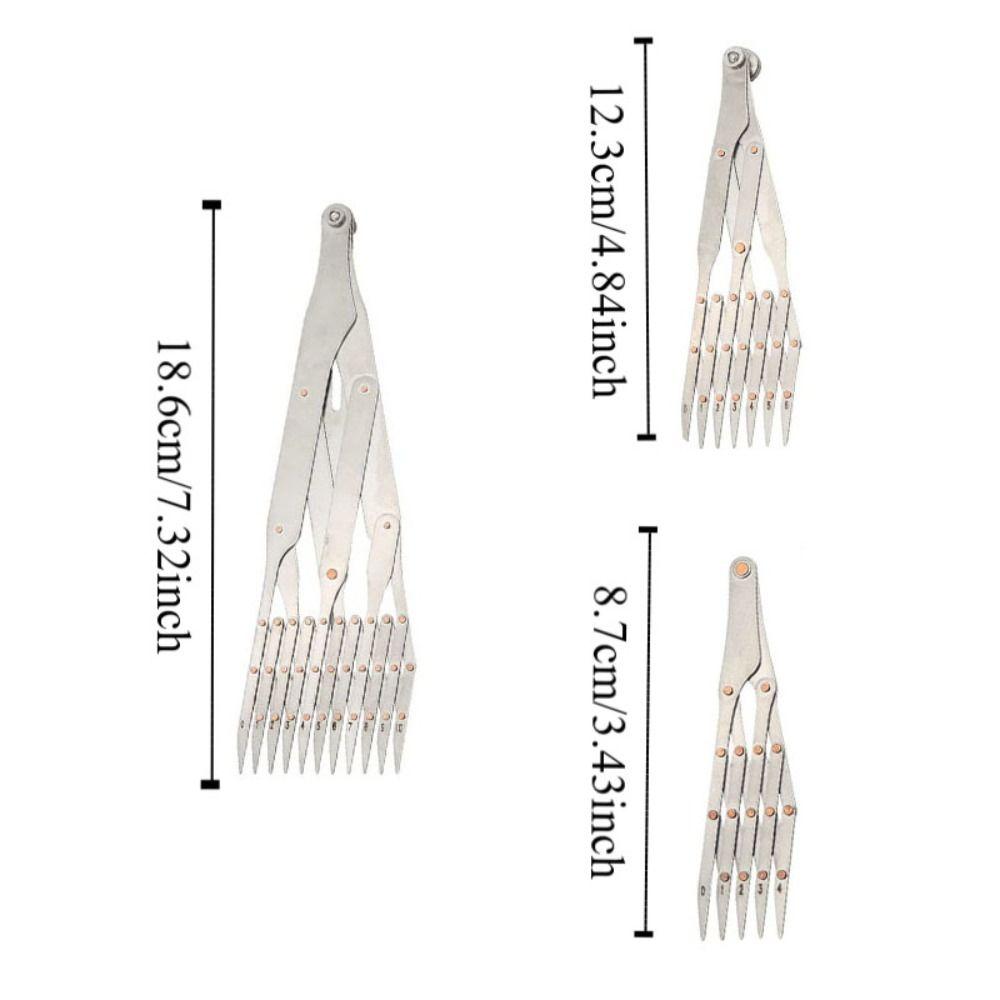 Equally Spacing Sewing Gauge Quick Mark Stainless Steel Space Divider Auxiliary Tool 5/7/11 Teeth Isometric Divider Ruler