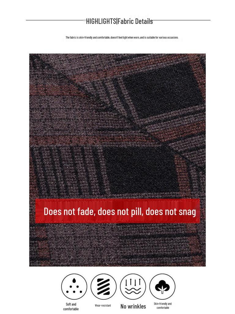 Plaid A-Line Knit Midi Skirt with Elastic Waist - 2025 Autumn Collection