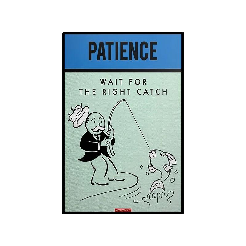 Monopoly Time Is Money Poster Print Inspirational Quote Canvas Painting Wall Art Picture for Living Room Home Decoration Cuadros