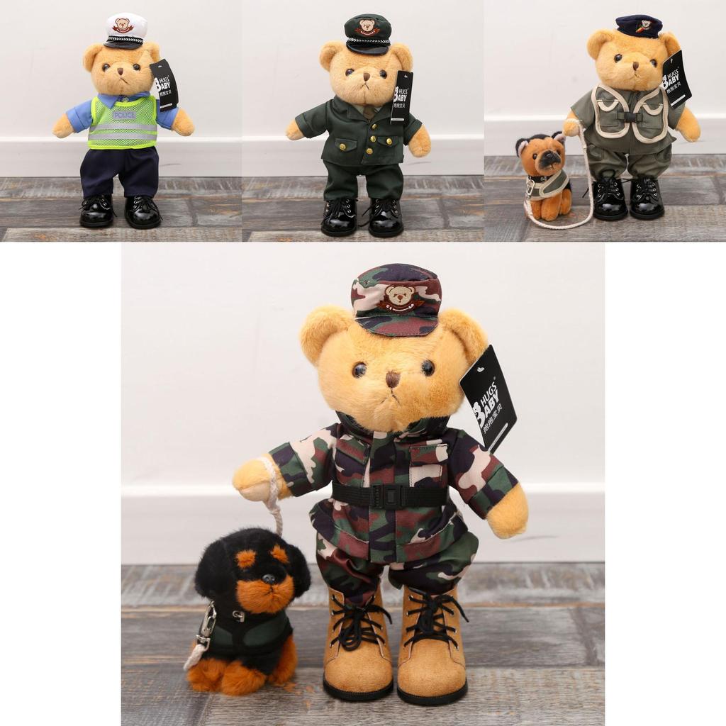 Police Bear German Shepherd Plush Toy With Collapsible Rope For Kids Gift And Collectors