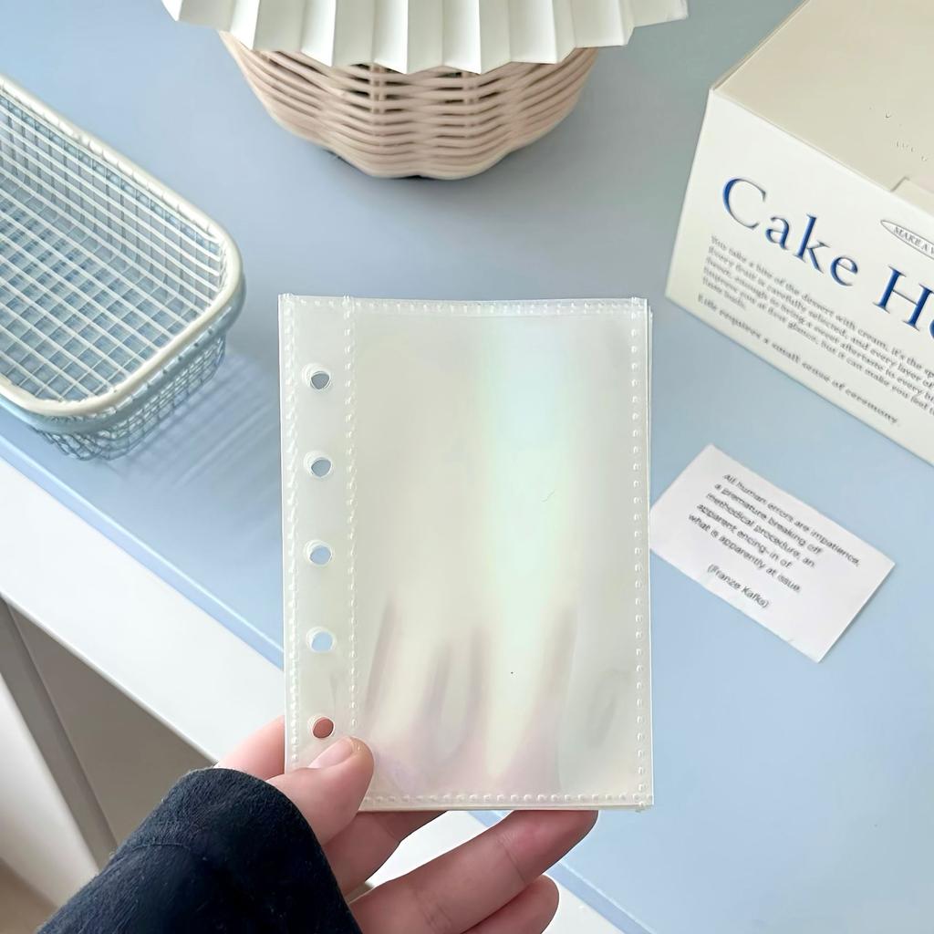 M5 Bow Star Double Buckle Transparent PVC Soft Cover Color Clip Loose Leaf Accessories Diary Notebook Office Supplies