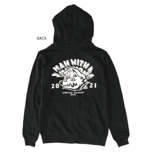 MAN WITH A MISSION 2021 New Year's Sale Merchandise: Zodiac Logo Hoodie (Arch Version), Black X White, Size L