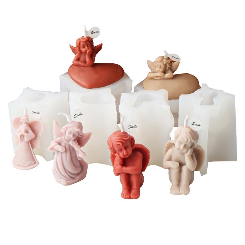 Angel Statue Candle Mold for Making Aromatherapy Candle Soap Fondant Baking Chocolate Molds DIY Craft Gypsum Ornaments