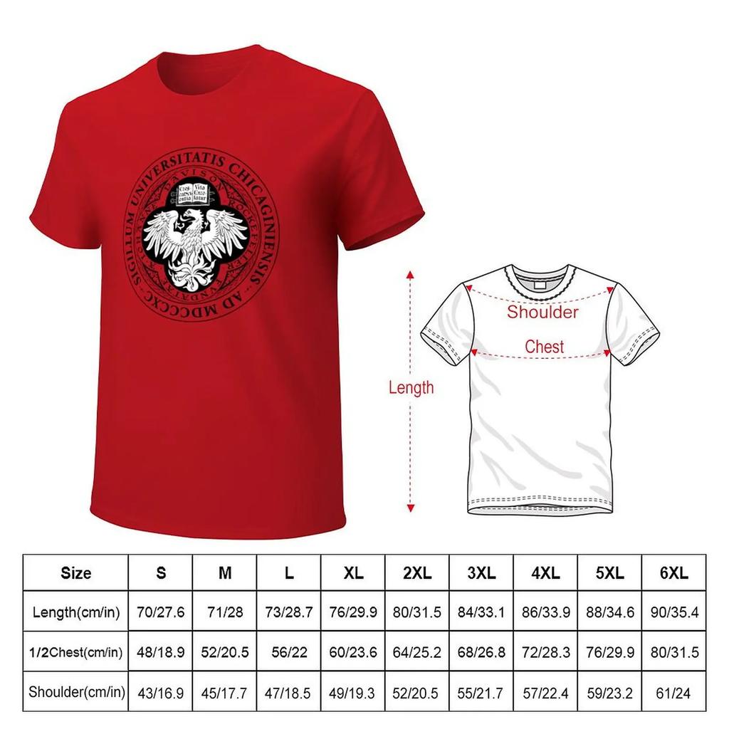 University of Chicago T-shirt anime clothes Short sleeve tee blacks oversizeds designer t shirt men