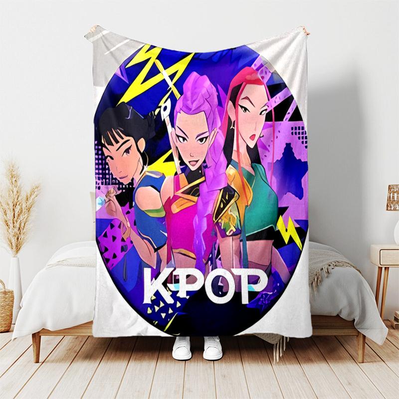 1pc Blanket Kpop Hunter7 Print Design, Lightweight Blanket for Sofa, Bed- Soft &Warm, Gift for All Seasons like Christmas, Halloween