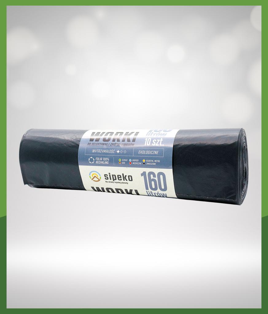 Worki Na Odpady 160L Czarne Ldpe A'10 Szt