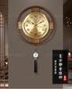 New Chinese style wall clock living room home entrance solid wood wall clock simple atmospheric silent clock