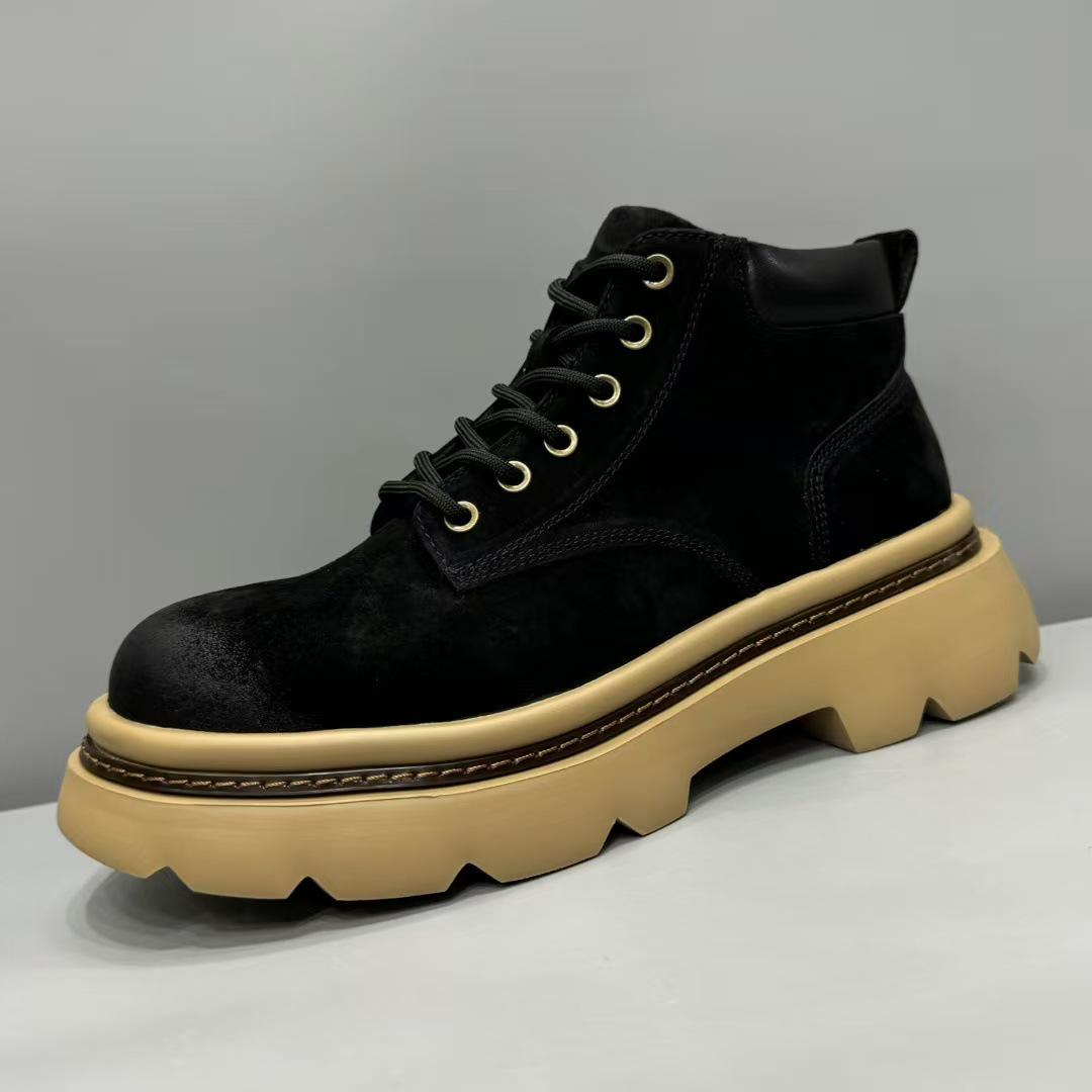 

Мужские модные ботинки Мартин из натуральной кожи - Зимние ботинки из коровьей кожи в стиле ретро, с высоким голенищем, повседневные, до щиколотки, ковбойские. 38