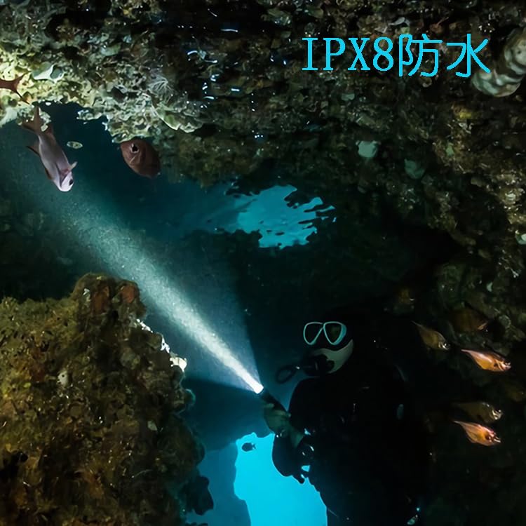 Diving 3 Lighting High 5000 Usable Up To 250m Submersible Compact LED Underwater Battery Level Ideal for Outdoor Activities Like Emergency and Power