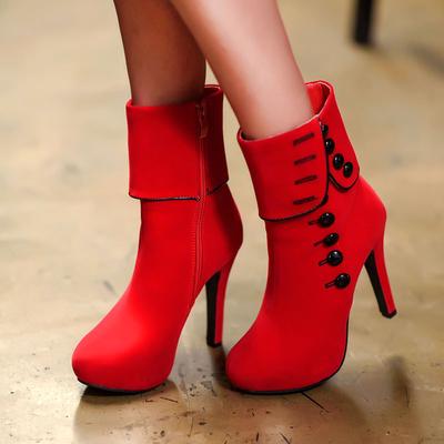 Plus Size Women's High Heels Autumn and Winter Fashion Warm Suede High Heels