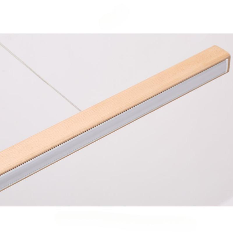 Natural Log Living Room Dining Room Pendant Lamp Word Long Strip Lamp