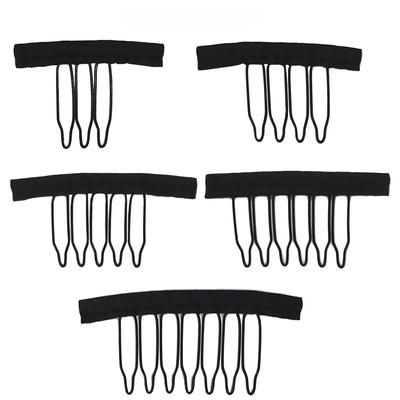 10Pcs/Lot Wig Combs for Wig Caps Hair Clips Factory Supply Wig Clips for Hair Extensions Best Clips for Wigs Big 3-7 Teeth Black