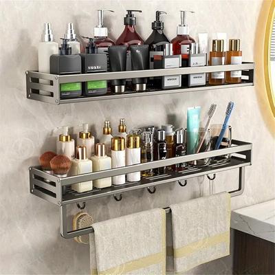 Wandmontierte Badezimmerregale Aluminium Duschregal Waschtisch Organizer Halter Shampoo Ablageregal Badezimmerzubehör