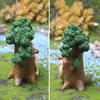 Grandpa Tree Figurine Resin Mini Gnome Statues Flower Fairy Miniatures Collectibles Fairy Garden Accessories for Indoor Potted Plant Decoration