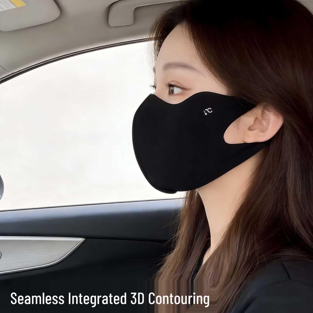 Hyaluronic Acid Sun Protection Face Mask with Eye Corner Guard - Breathable, Washable, Seamless, High UV Protection