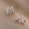 Claw Design Inlaid With Shiny Zircon Decor Elegant Sexy Stud Earrings Copper Jewelry Daily Casual