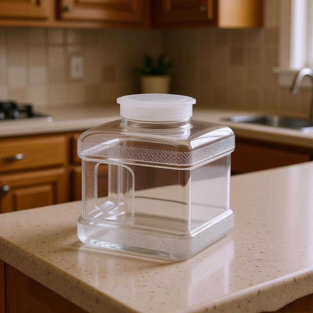 Transparent Tea Water Container Food Grade PC Material 5L Storage Bucket Wide Mouth for