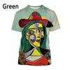 3D-bedrucktes T-Shirt mit klassischem Ölgemälde von Pablo Picasso, Herren- und Damenbekleidung, lässige Kurzarm-Oberteile für den Sommer