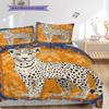 Leopard Sheep Pattern Bedding Quilt Set Quilt Cover Pillowcase Home Decoration Birthday Gift (1 * duvet cover + 2 * pillowcase, without core)
