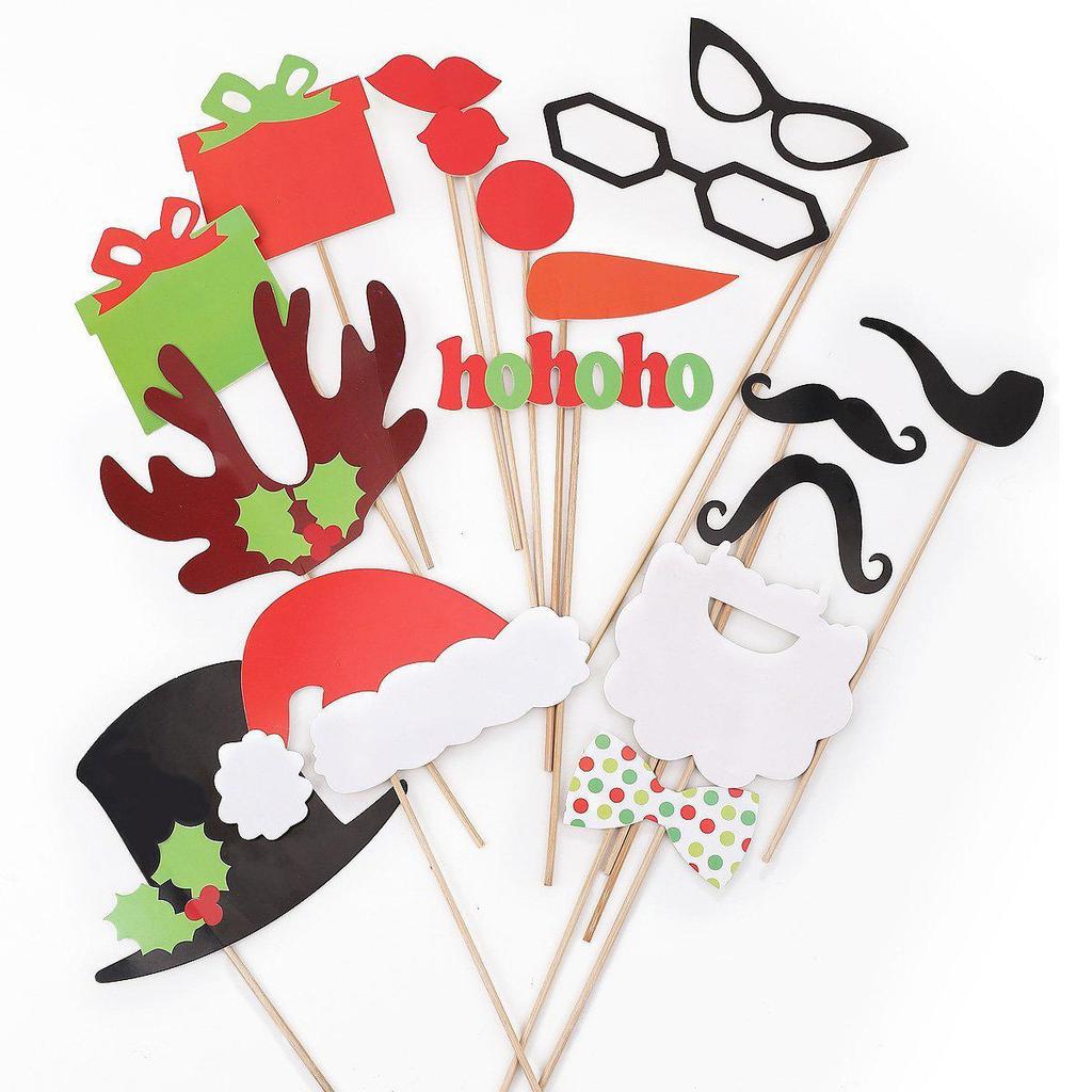Christmas Snowman Photo Props: Festive Party Masks & Glasses