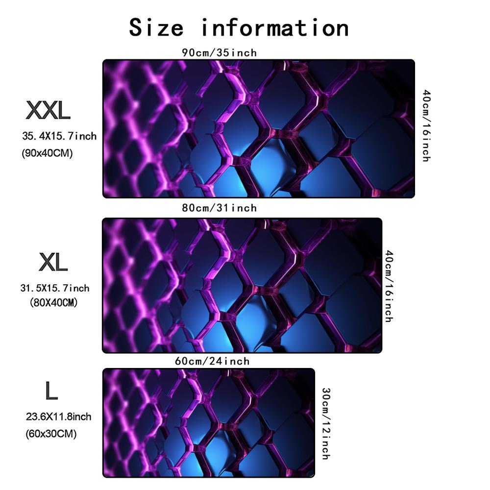 New Hexagon Geometric Xxl Mouse Pad Precision Lock Edge Gaming Keyboard Mat Desk Pad Gamer Office Computer Accessories