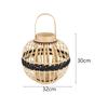 Bamboo Lantern with Handle Romantic Hanging for Table Home Farmhouse Style A