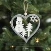 Cross Border Hot Selling Gray Wooden Hollow Christmas Pendant Wooden Wooden Creative Christmas Tree Hanging Decoration