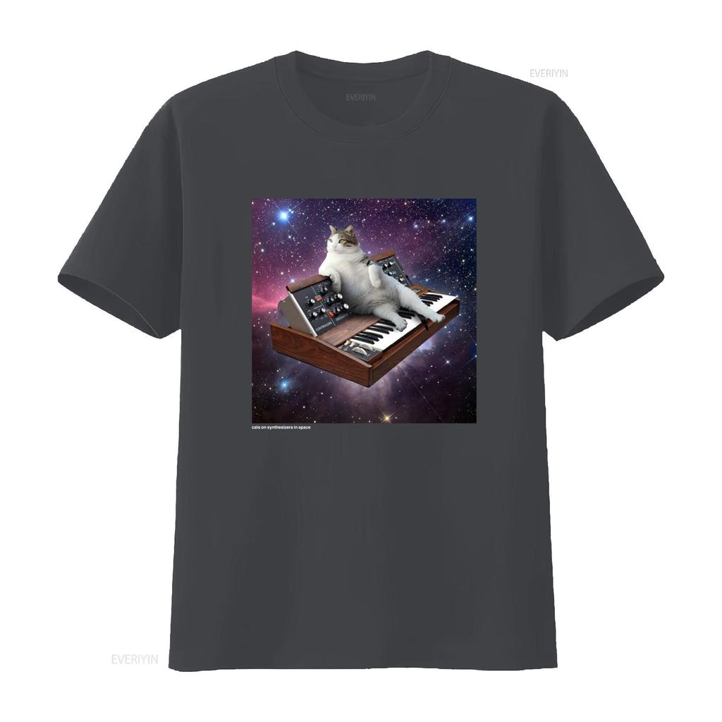 Cool Cats On Synthesizers In Space Minimoog T Shirt For  Vintage Washed Stylish Slightly Stretched Unisex Designer Clothes