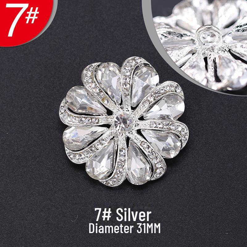 Damskie ekskluzywne czarne modne metalowe guziki z futra norek z wzorem płatków ze strasów