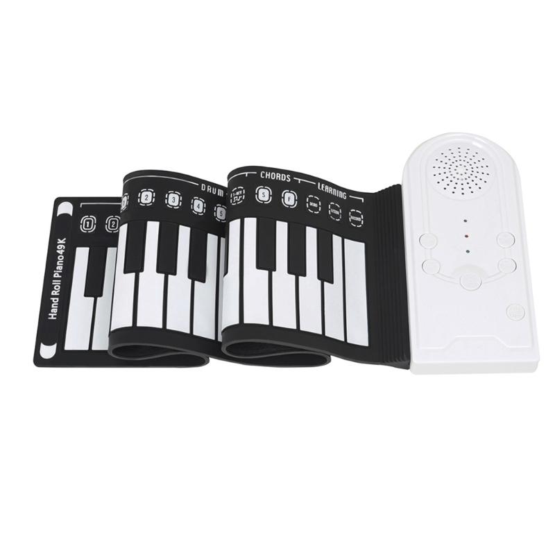 Multifunctional 49 Key Roll Up Piano Foldable Portable Electronic Piano Music Instrument for Beginner Kid Adult