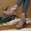 Fashion Sexy Leopard Super High Heel Sandals Women 2025 Summer Bohemia Chunky Platform Wedge Heel Velcro Sandals Fashion Beach Shoes