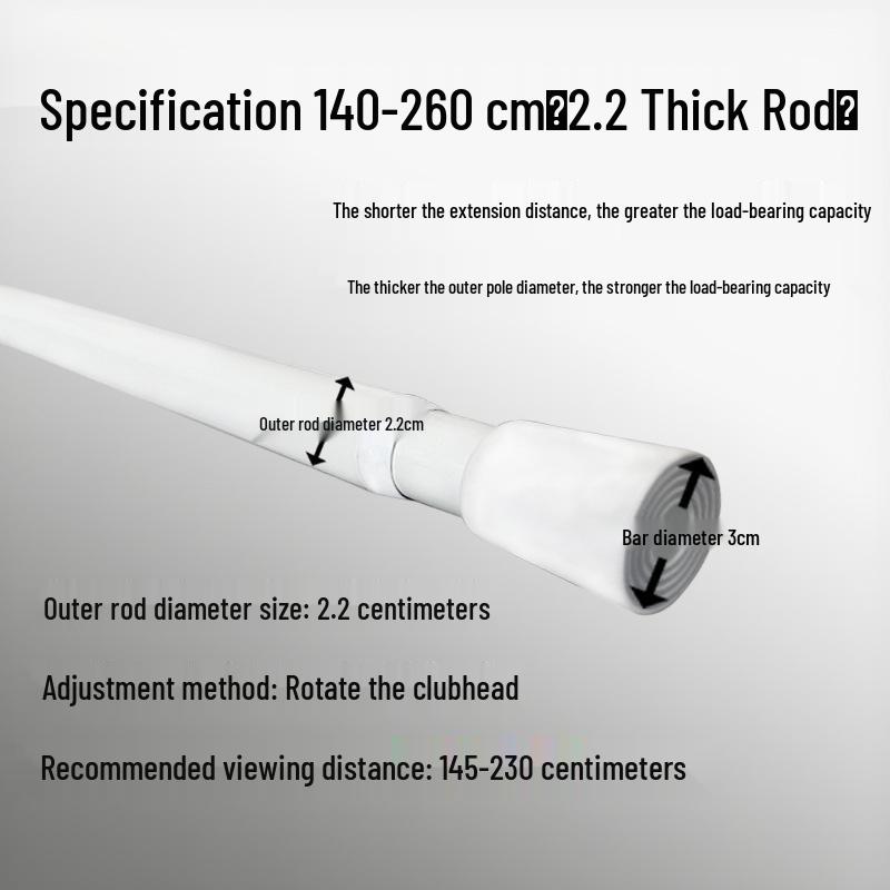 Stanzfreie Teleskop-Vorhangstange für Türen, Küchen, Kleiderschränke, Duschen und zum Wäschetrocknen