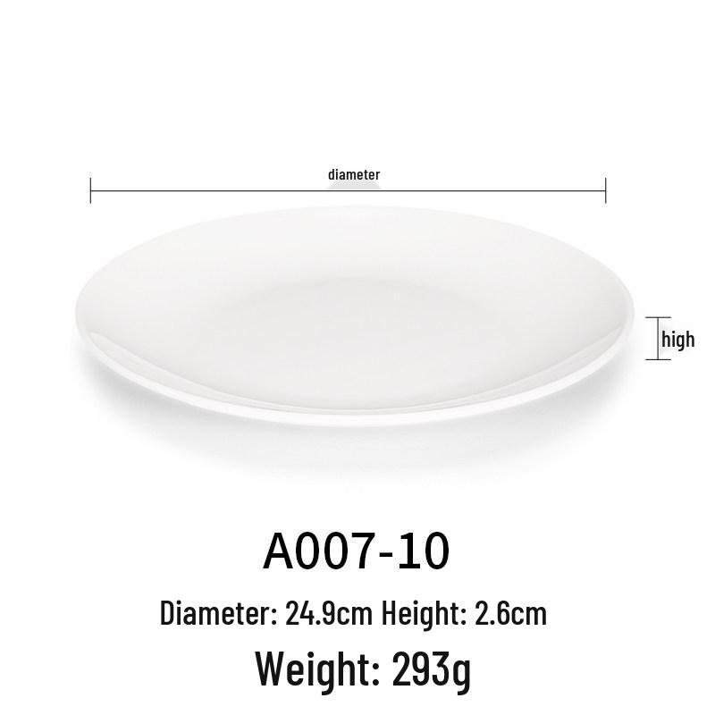 White Melamine Plastic Round Plate for Catering and Restaurant Dining