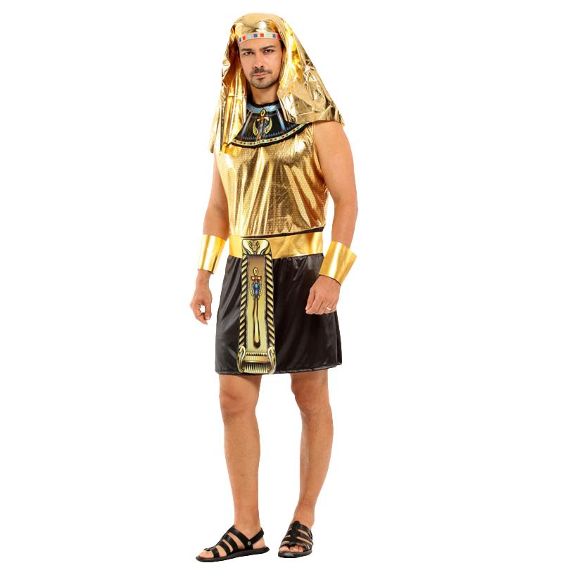 Krawattengefärbte Kleidung für erwachsene Männer und Frauen mit ägyptischem Pharaonenmuster, exotisches, übertriebenes Design, Cosplay-Requisite