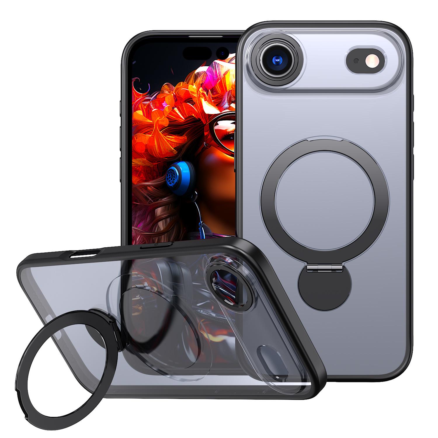 

For IPhone17air Mobile Phone Case Transparent Magnetic Fulcrum Case for Apple 17promax All-inclusive Protective Case For iPhone 7/8