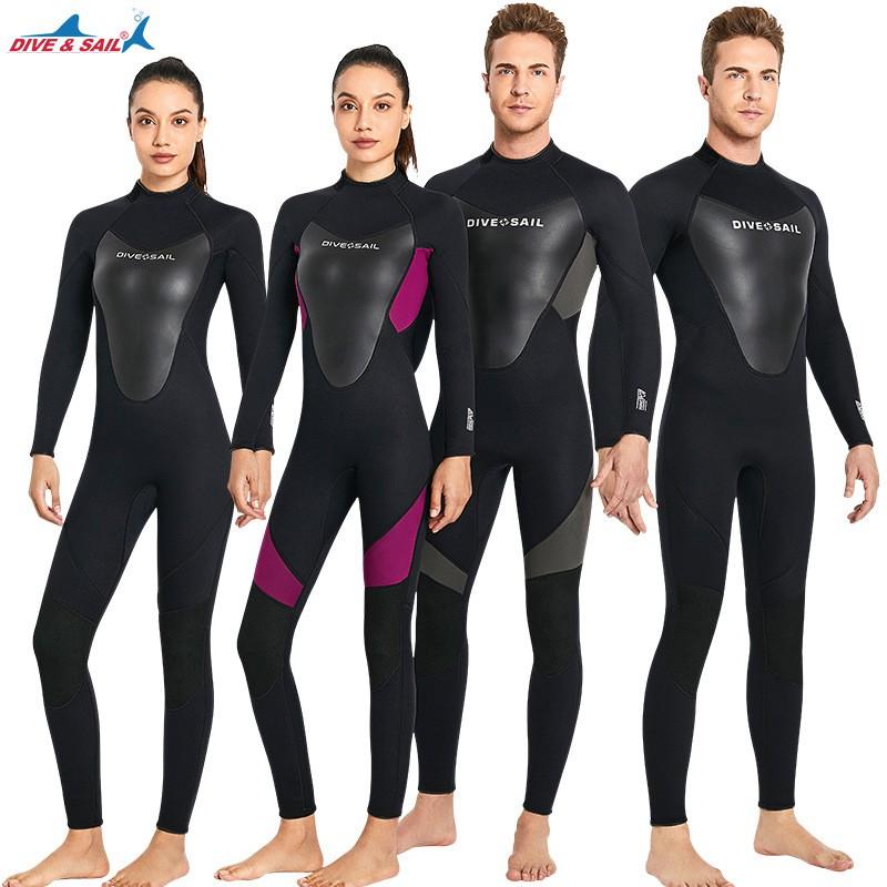 3MM Full Wetsuit Long Sleeve Pants Diving Surfing Snorkeling Warm Stretch Neoprene Swimsuit