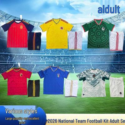 2026 Wereldbeker Volwassen Jersey Set - Argentinië, Portugal, Spanje, Duitsland, Brazilië Nationale Team Voetbal Uniform