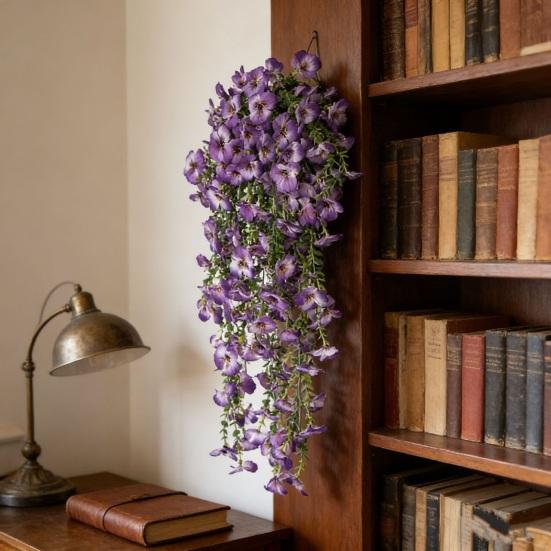 Artificial Morning Glory Teardrop Swag for Front Door UV Resistant Spring Hanging Faux Flower