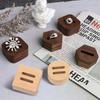 Wood Round/Square/Heart Single/Double Slot Ring Display Rack Organizer Holder Jewelry Display Stand Ring Counter Windows Display
