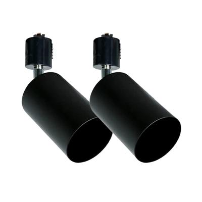 Luminária de Foco para Trilhos de Duto, Luminária para Barras de Iluminação, Luz de Trilho, Apenas Luminária de Foco, Lâmpadas Não Incluídas (Conjunto de 2, Preto, E26)
